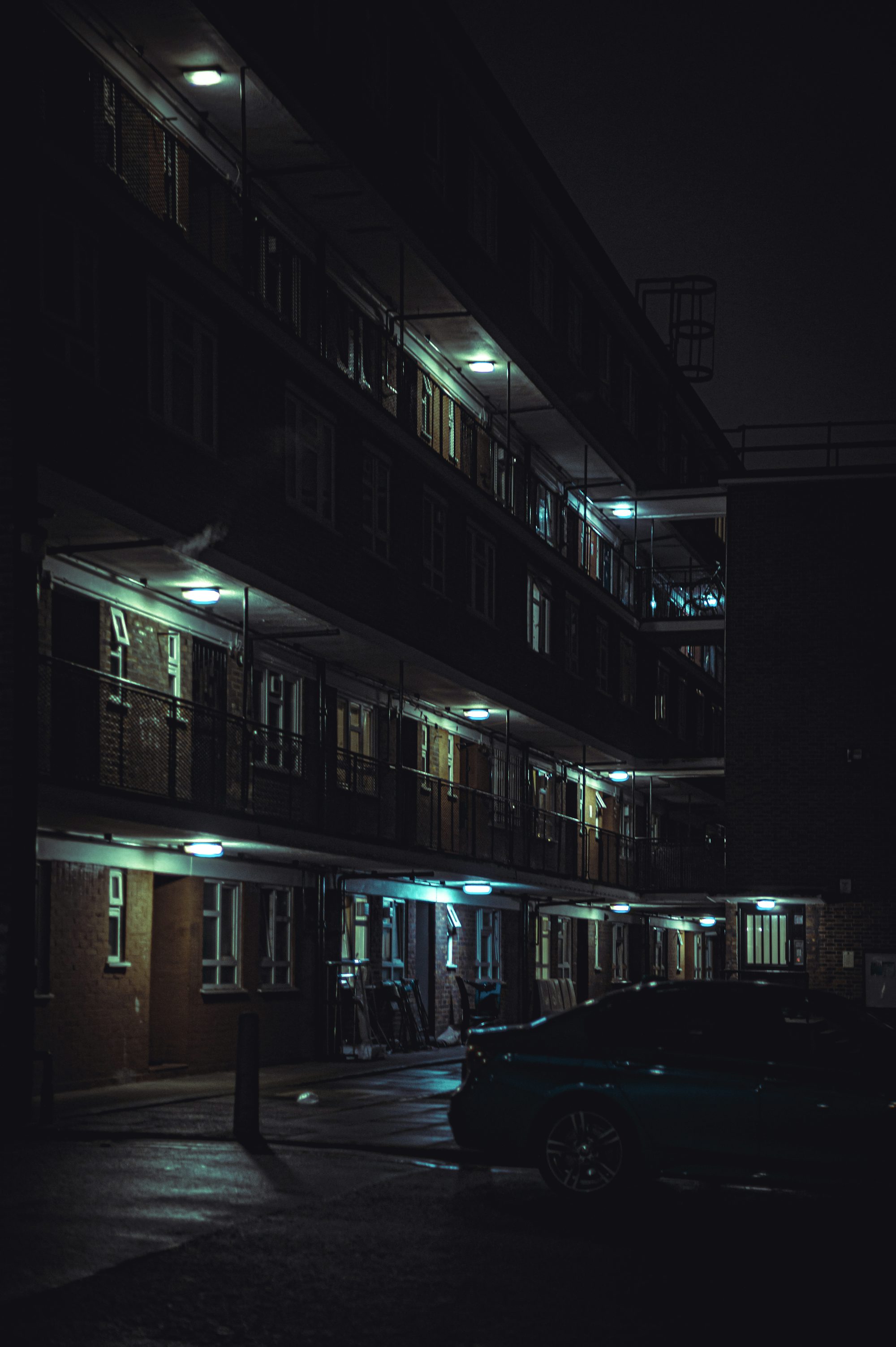 brown and white concrete building during night time