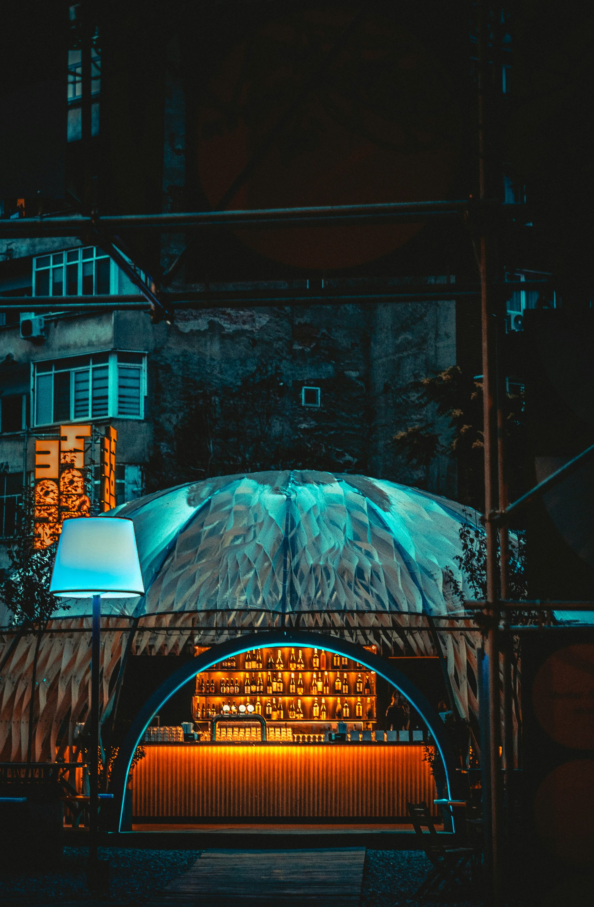 a building with a glass roof