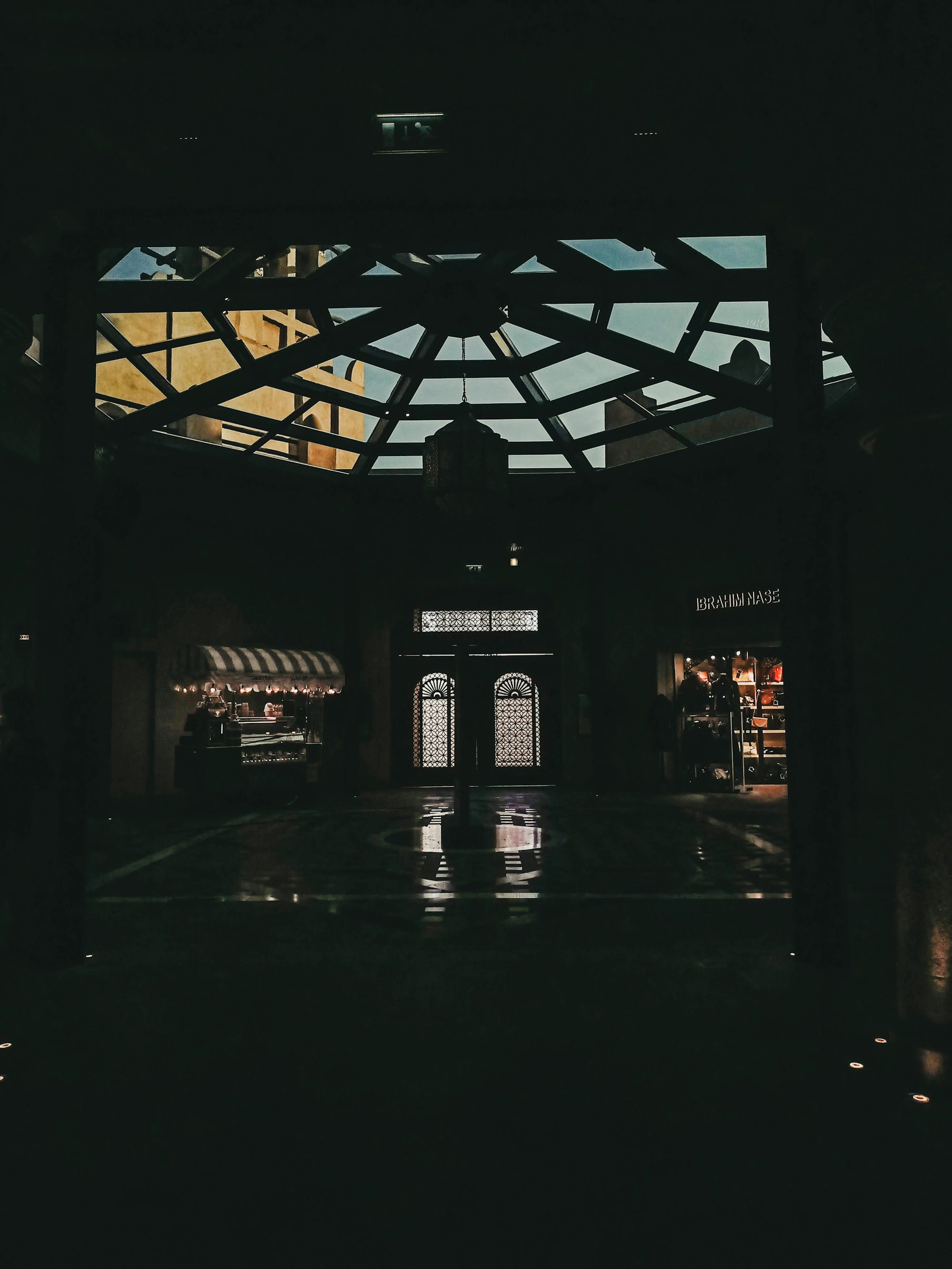 a building with a large arched window