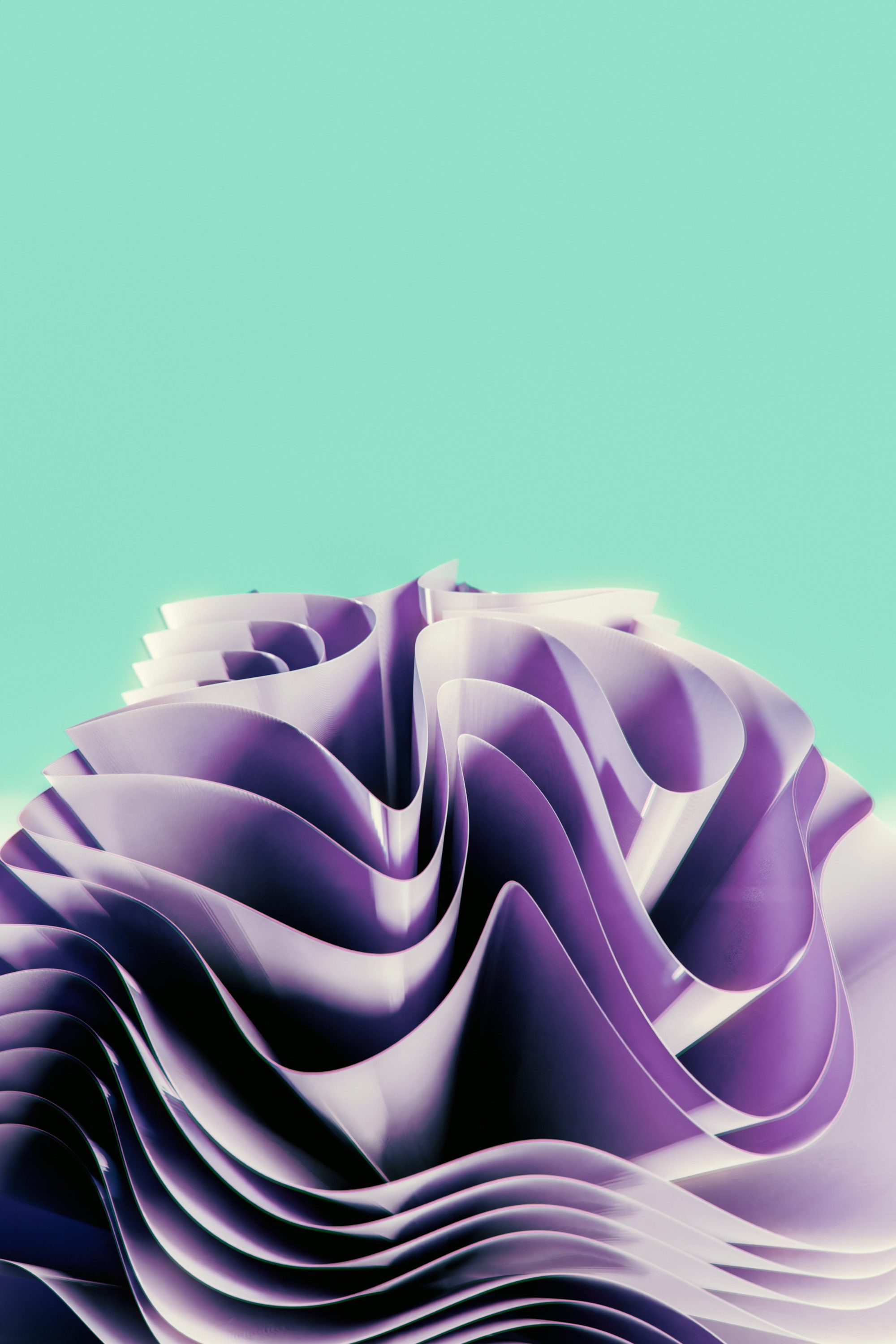 a computer generated image of a purple wave on a blue background